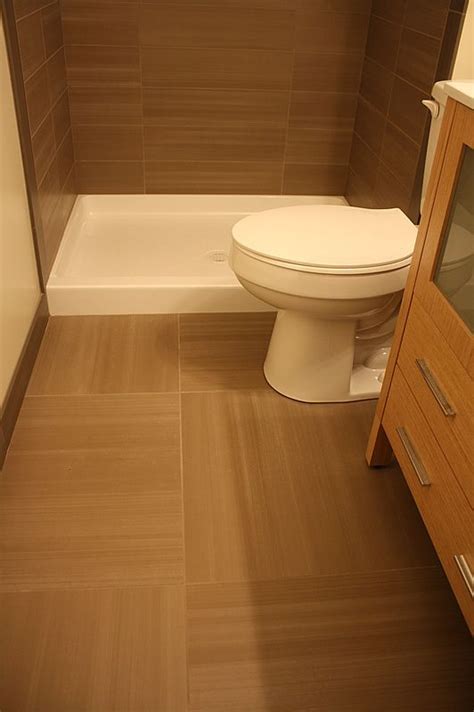 You can use indoors and outdoors and they will deliver good service. Small master bathroom using 24" x 24" tiles. Looks great ...
