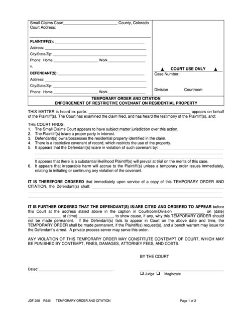 Small Claims Court Forms Colorado Fill Out And Sign Printable Pdf