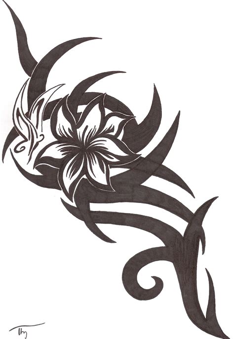 A floral tattoo is often a good first tattoo for a woman who wants something fairly subtle. Tribal Flower,Butterfly Tattoo by Lechadias on DeviantArt