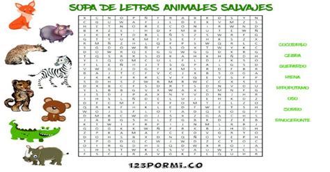 Sopa De Letras · Pdf File Sopa De Letras Animales Salvajes Cocodrilo