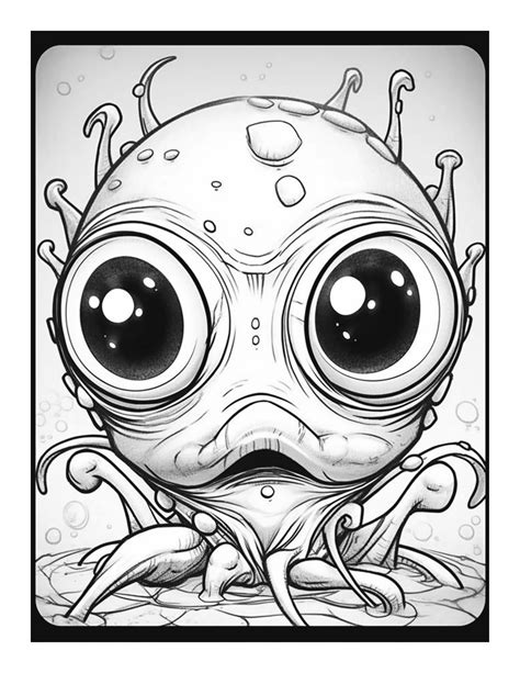 Free Bugged Eyed Monster Coloring Page 99 Free Coloring Adventure