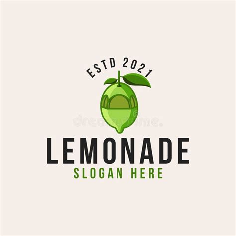 Lemonade Lemon Logo Design Vector Illustration Stock Vector