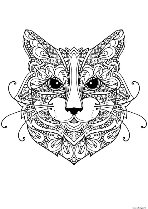 50 tatouages de chats minimalistes 2tout2rien. Coloriage Chat Mandala Adulte Anti Stress dessin