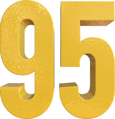 Number 95 Yellow Metal Paint 3d Render 16652979 Png