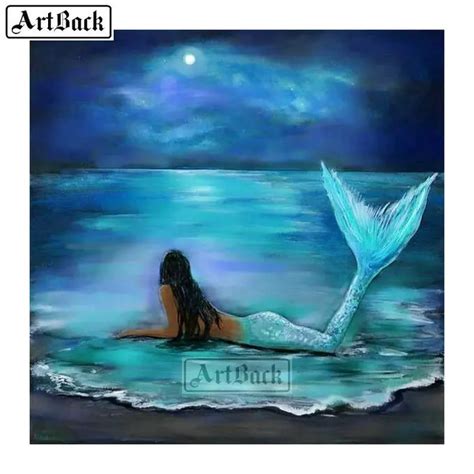 Buy New 5d Diamond Painting Mermaid At The Beach Icon