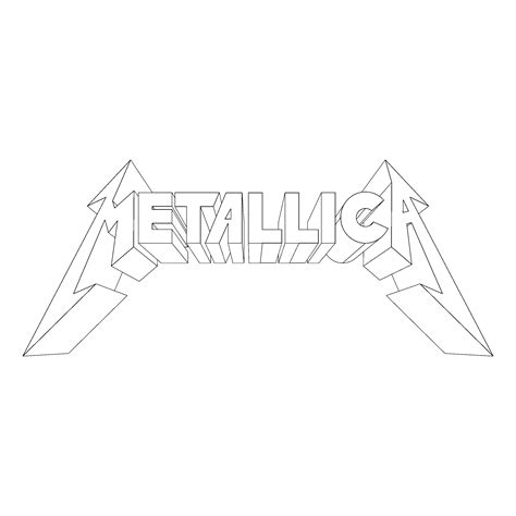 Metallica Logo Drawings Sketch Coloring Page