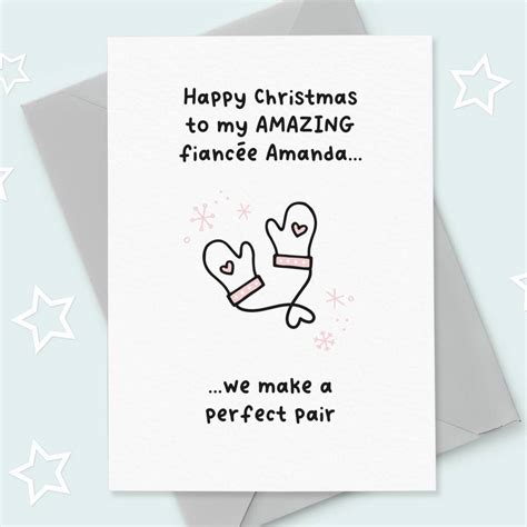 Perfect Pair Personalised Fiancée Christmas Card By Project Pretty