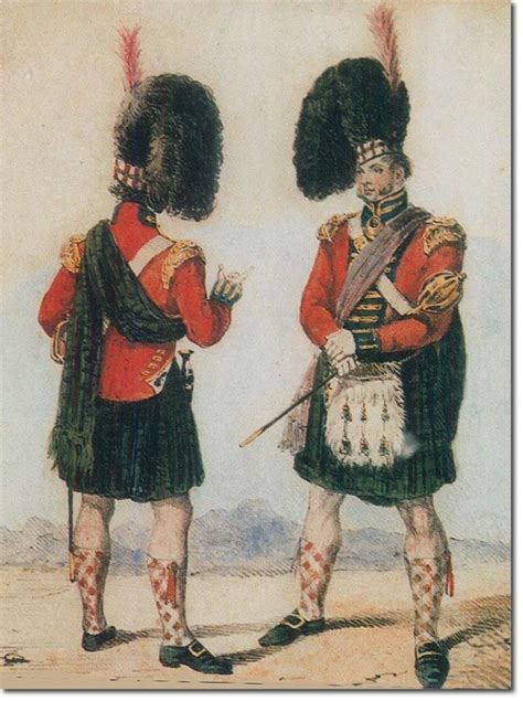 Officers Of The Black Watch 42nd Royal Highland Regiment Ca1825