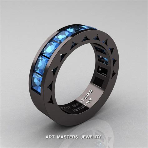 Free shipping on orders of $35+ and save 5% every day with your target redcard. Mens Modern 14K Black Gold Princess Blue Topaz Channel ...