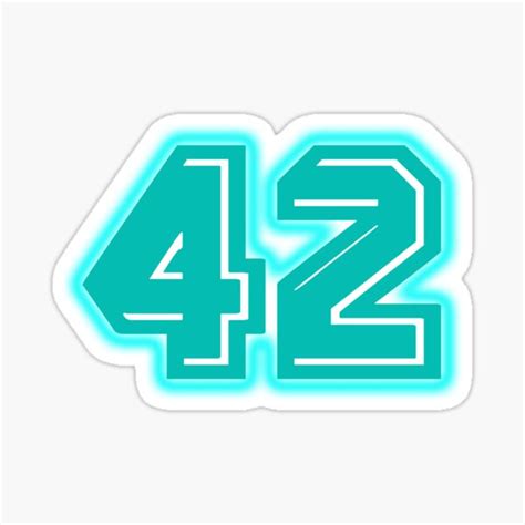 Light Blue Number 42 Sticker For Sale By Sport Lblue Redbubble