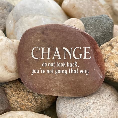 Inspirational Rock Engraved Word Rocks Change Do Not Look Etsy