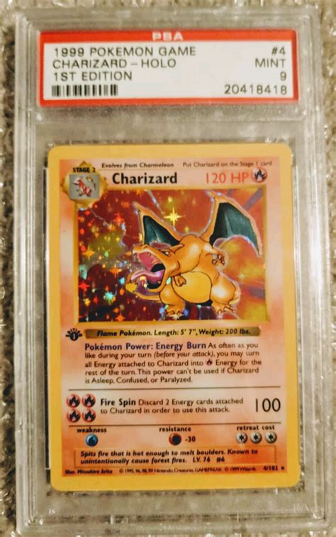 Fire trio charizard charmeleon charmander base set 1st edition shadowless gold custom pokemon card. The pride of my collection... 1st edition Charizard PSA 9. : PokemonTCG