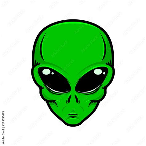 Illustration Of Alien Head Isolated White Background Design Element