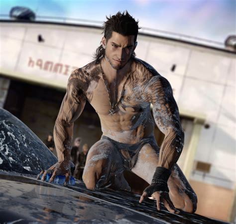 need your car washed dont worry gladio has it cover for you fantasy art men final fantasy xv