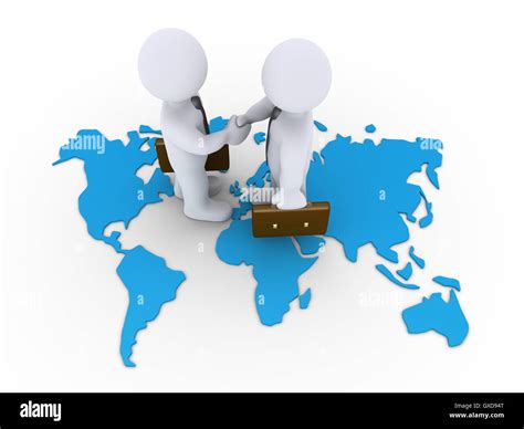 Business Agreement On A World Map Stock Photo Alamy