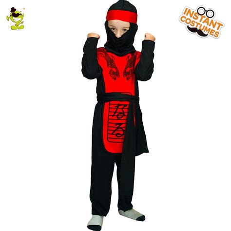 Classical Ninja Costumes With Dragon Print Kids Cool Naruto Imitation