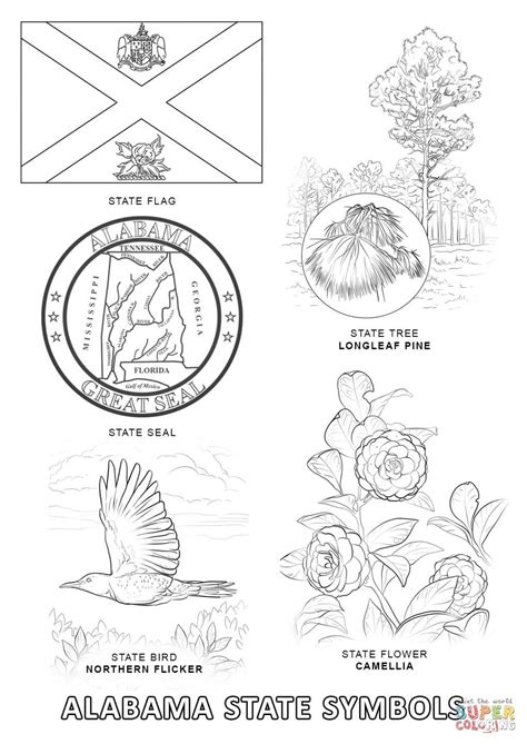 Commonwealth games coloring pages & posters. Alabama State Symbols Coloring Pages - Coloring Home