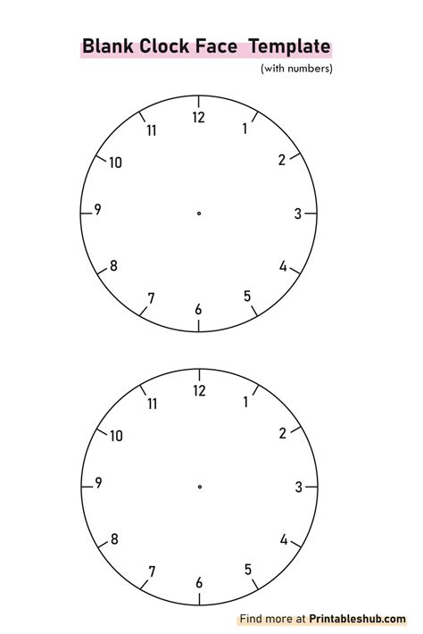 Printable Blank Clock Faces Templates Pdf Printables Hub