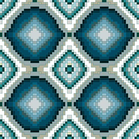 Pixels Abstract Geometric Seamless Pattern Vector Illustration Stock