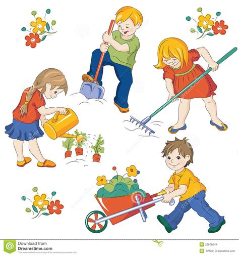 If you want to clear land for construction, let the contractor know so that the area will be prepped for land my name is emily taylor, gardening is my passion and i'm looking forward to sharing it with everyone. Vegetable garden stock vector. Illustration of people ...