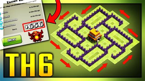 New Best Town Hall 6 Base Design Coc Th6 Trophy Pushing Defense