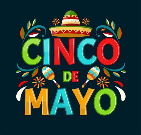 Cinco De Mayo May 5 Holiday In Mexico Poster With Mexican Decorations Cartoon Style Vector