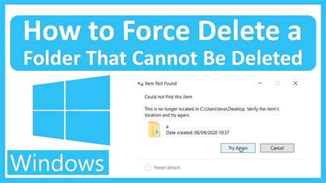 How To Force Delete A Folder That Cannot Be Deleted Windows Youtube