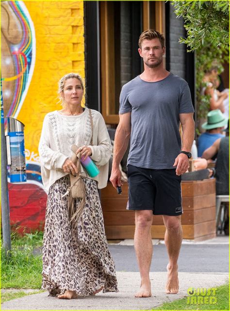 Chris Hemsworth Goes Barefoot While Leaving A Restaurant With Wife Elsa Pataky Photo