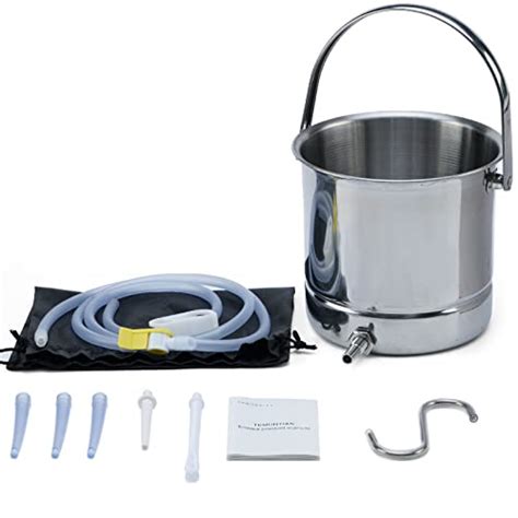 TEMONTIAN Coffee Enema Bucket Kit Stainless Steel Bucket Home Colonic