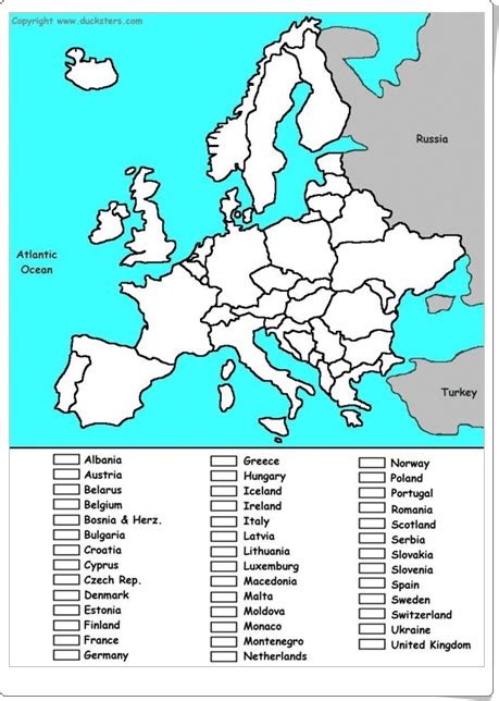 Recursos didácticos para imprimir, ver, leer: "Mapa político de Europa