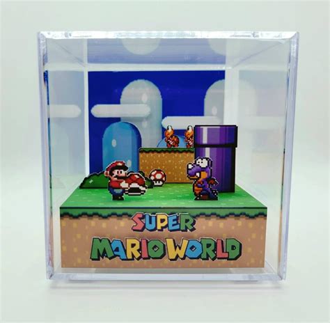 Super Mario Diorama Cube Super Mario Monde Etsy