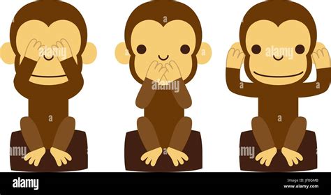 Monkey Hear No Evil Stock Vector Images Alamy