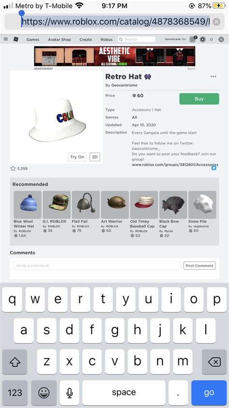 Mix & match this hat with other items to create an avatar that is unique to you! Pin by Francisco Canela on Codes bloxburg in 2020 | Roblox codes, Retro hats, Roblox