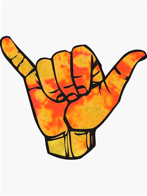 Hang Loose Orange Sticker By Roccoc Redbubble