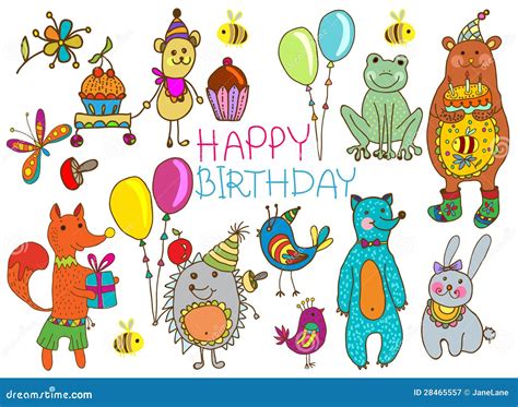 Happy Birthday Cartoon Card Royalty Free Stock Photography Image