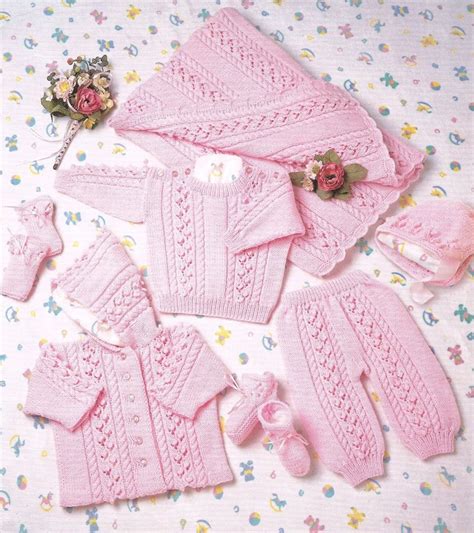 Premature Baby Knitting Pattern Pram Set 14 20 Double Etsy Uk