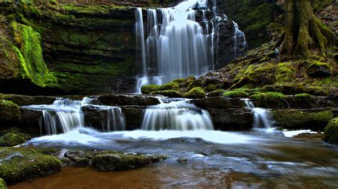Cascade Moss Rock Waterfall England Hd Nature Wallpapers Hd Wallpapers Id 43428