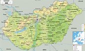 Physical Map of Hungary Ezilon Maps ~ mapflow