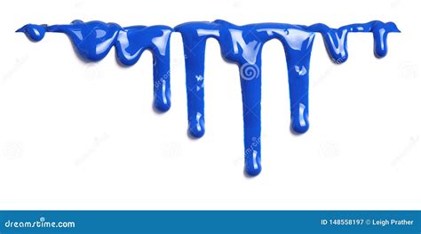 Blue Paint Dripping Isolated Stock Illustration Illustration Of