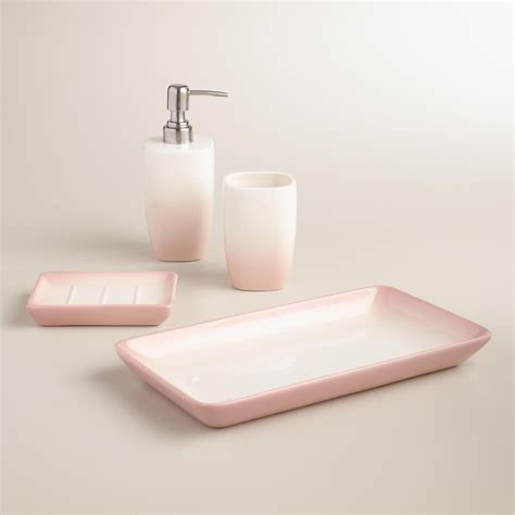 Blush Pink Pink Bathroom Accessories Soap Dispenser Tooth Brush