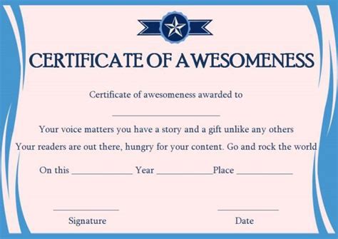 Certificate Of Awesomeness Word Templates Word Template Certificate
