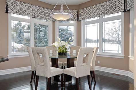 Your kitchen is a bustling hub of activity. Glamorous valance patterns in Dining Room Contemporary ...