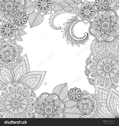 264 x 320 file type. Printable coloring page for adults with leaves and flowers ...