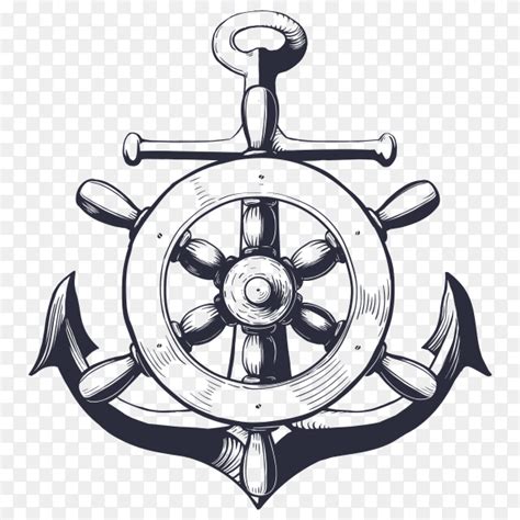 Anchor With Wheel Ship On Transparent Background PNG Similar PNG