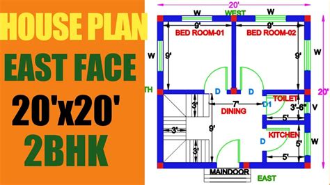 20 X 20 House Plans 400sqft Ghar Ka Naksha20 X 20 East Facing 2bhk