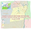 Albany County New York US Map Vector Exact State Plan High Detailed ...