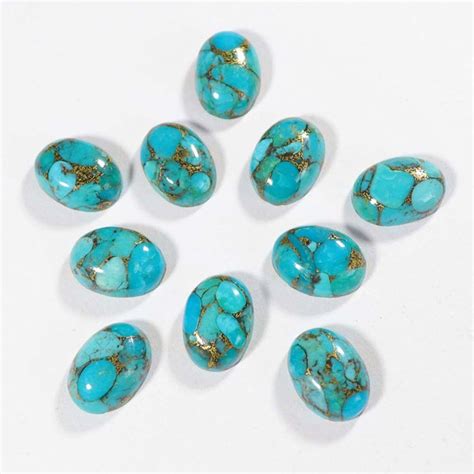 Natural Blue Copper Turquoise Oval Cabochon Calibrated Size Etsy