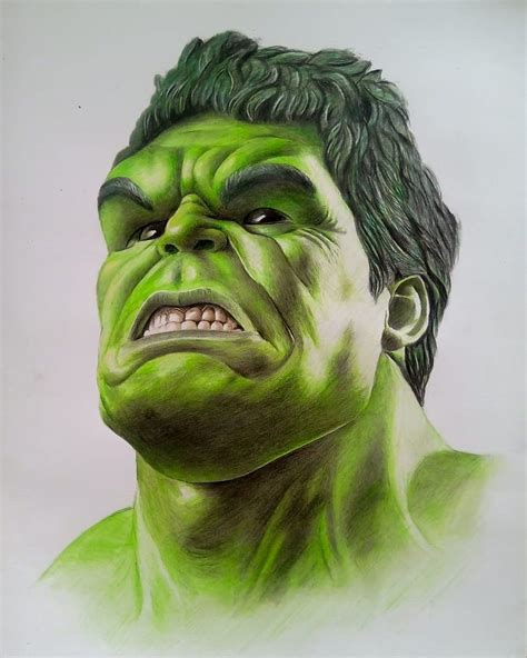 Hulk Colour Pencil Sketch Gift Customised Sketch Color Pencil Sketch Pencil Drawings