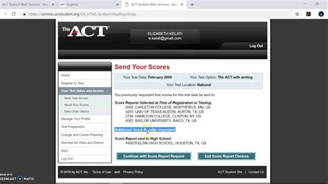 How To Send Act Scores To Colleges Youtube