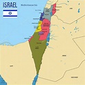 Vector highly detailed political map of Israel with regions and their ...